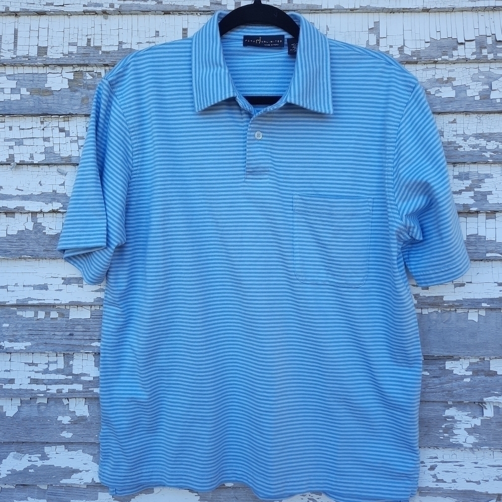 🌟 Peru Unlimited Striped Polo shirt size medium